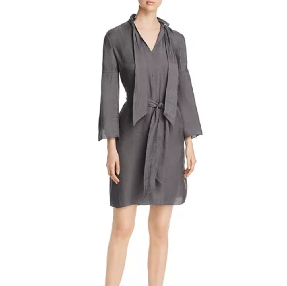 Kenneth Cole Twill Tie-Neck Dress